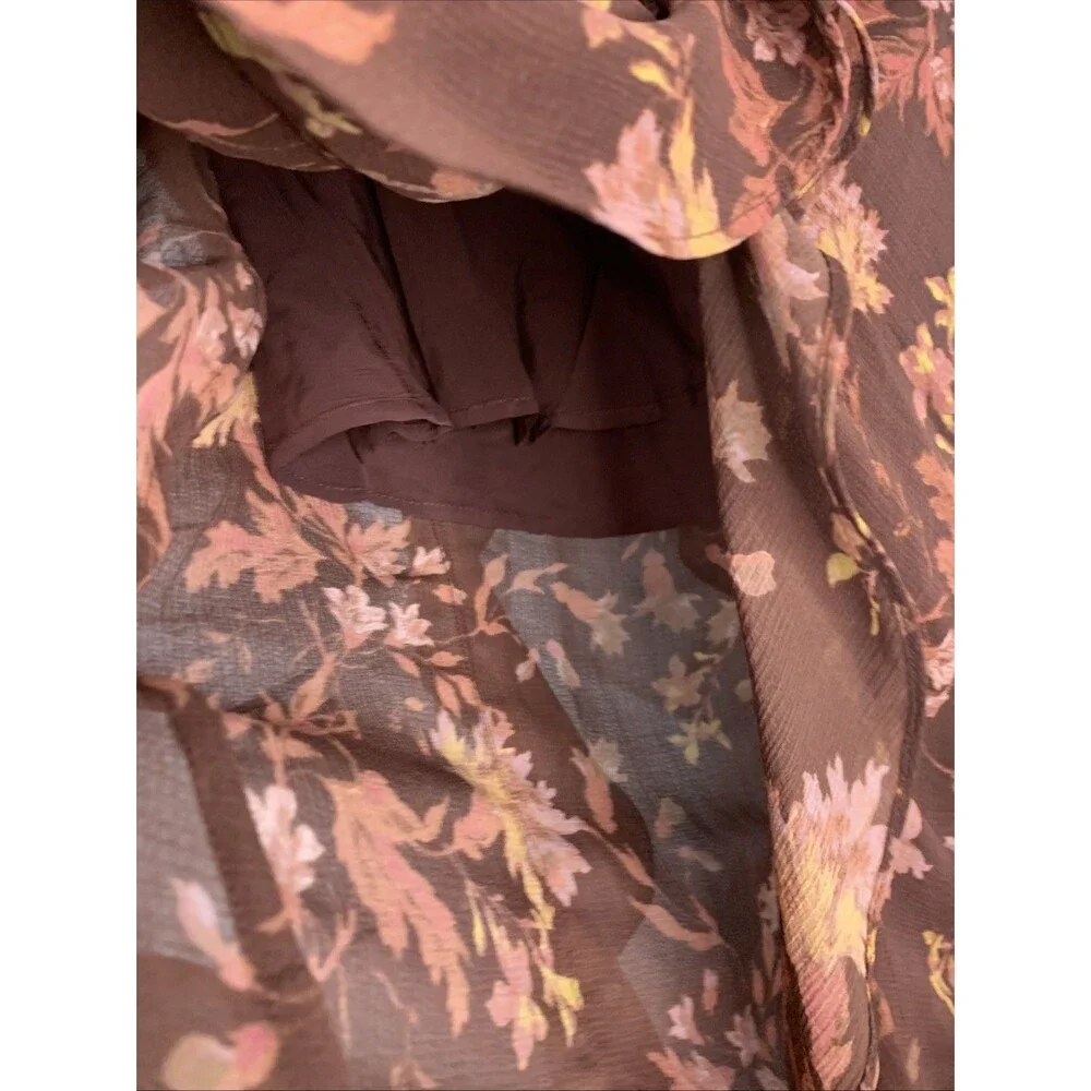 Free People Flounce Around Floral High Low Maxi Festival Whimsygoth NWOT‎
